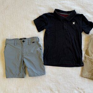 BOYS Hurley and Quicksilver LOT - Shirt and Shorts Size 7 - Surfer Boy